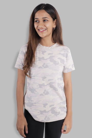 Jhalana Half Sleeves Round Neck Tshirt - Light Camo