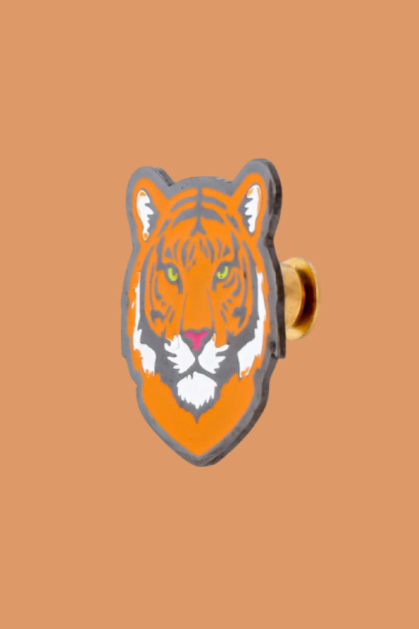 Wild Lapel Pin - Enameled Tiger