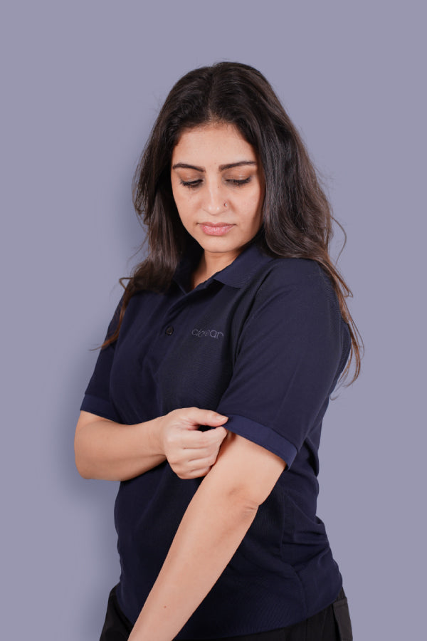 Bandhavgarh Unisex Polo Neck T-Shirt - Navy Blue