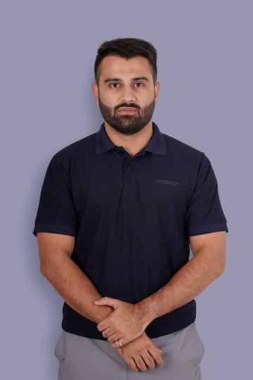 Bandhavgarh Unisex Polo Neck T-Shirt - Navy Blue