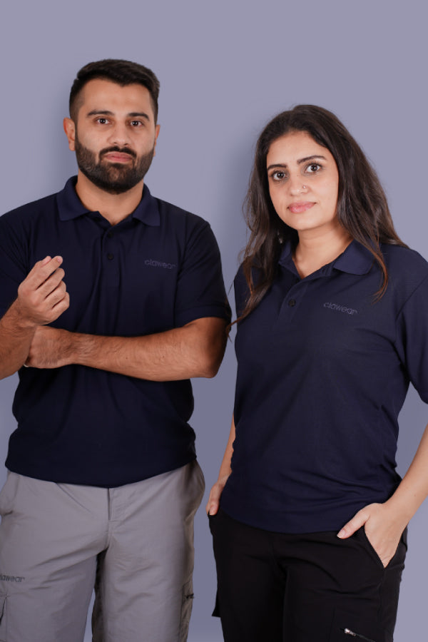 Bandhavgarh Unisex Polo Neck T-Shirt - Navy Blue