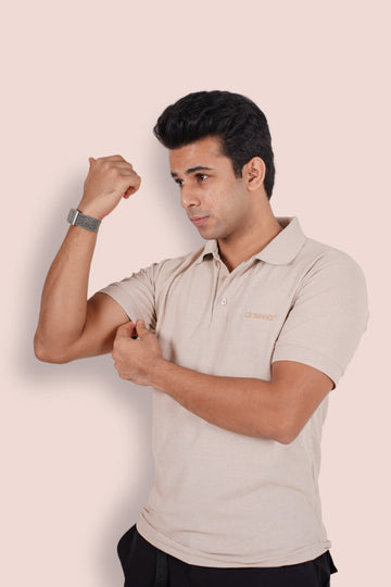 Bandhavgarh Unisex Polo Neck T-Shirt - Beige