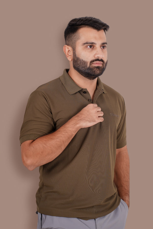 Bandhavgarh Unisex Polo Neck T-Shirt - Olive Green