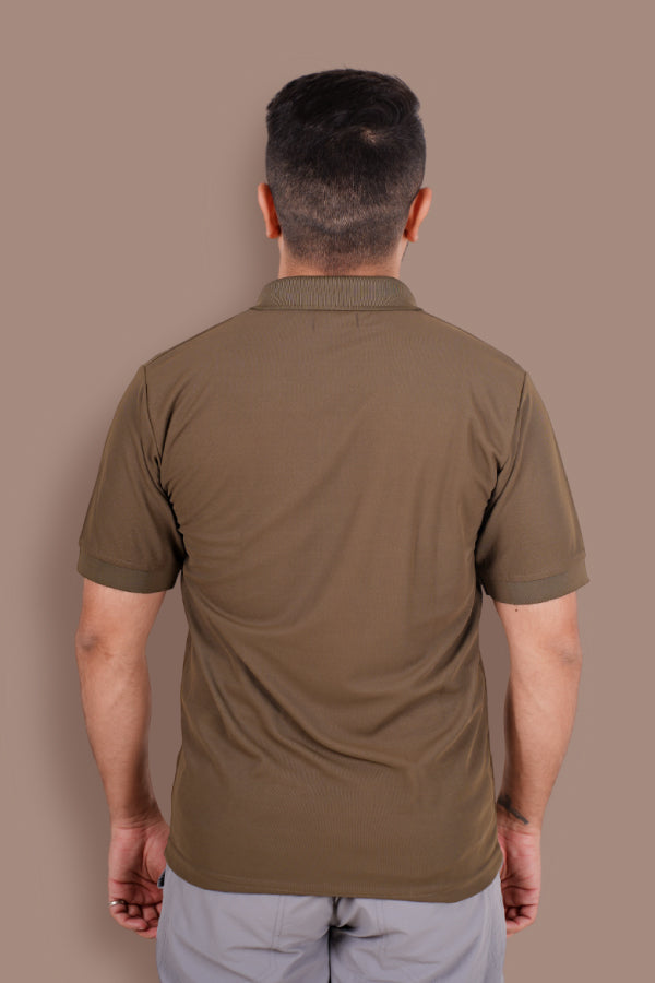 Bandhavgarh Unisex Polo Neck T-Shirt - Olive Green