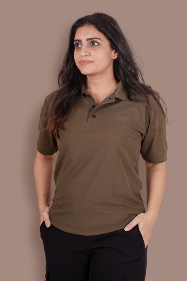 Bandhavgarh Unisex Polo Neck T-Shirt - Olive Green