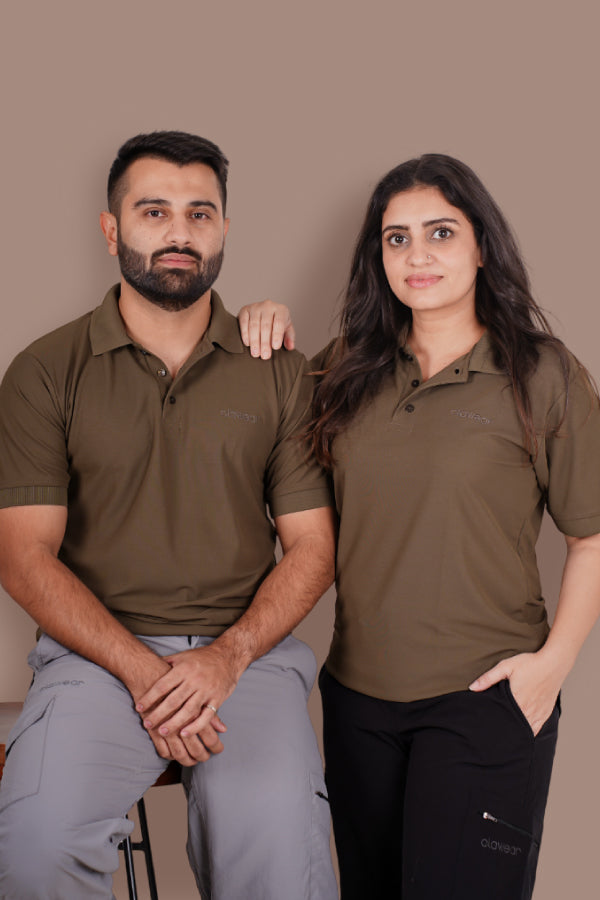 Bandhavgarh Unisex Polo Neck T-Shirt - Olive Green