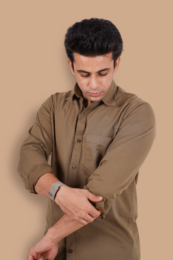 Ranthambore Men Full Sleeve Shirt - Olive Green