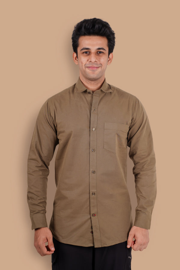 Ranthambore Men Full Sleeve Shirt - Olive Green
