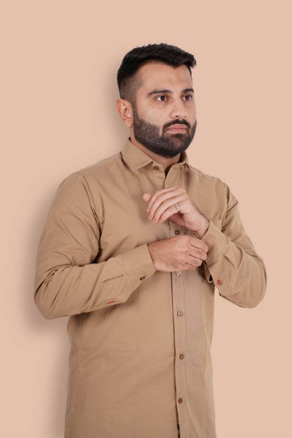 Ranthambore Men Full Sleeve Shirt - Beige