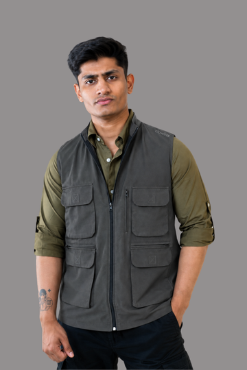 Manas Unisex Utility Vest - Dark Grey