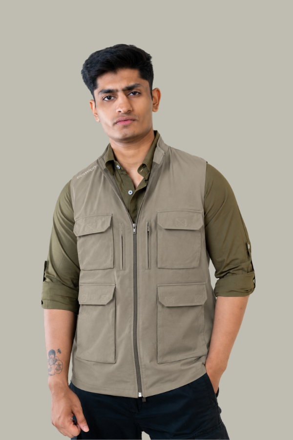 Manas Unisex Utility Vest - Fawn