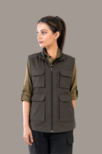 Manas Unisex Utility Vest - Brown