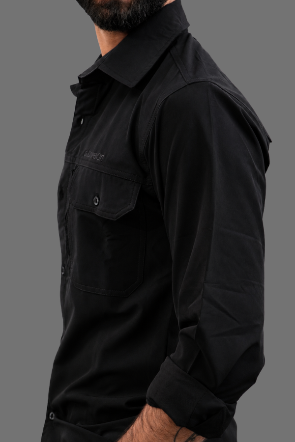 Nilgiris Full Sleeves Airvent Shirt - Black