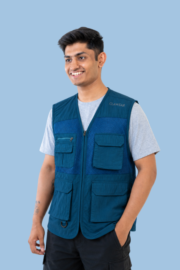 Cauvery Unisex Fishing Vest - Blue