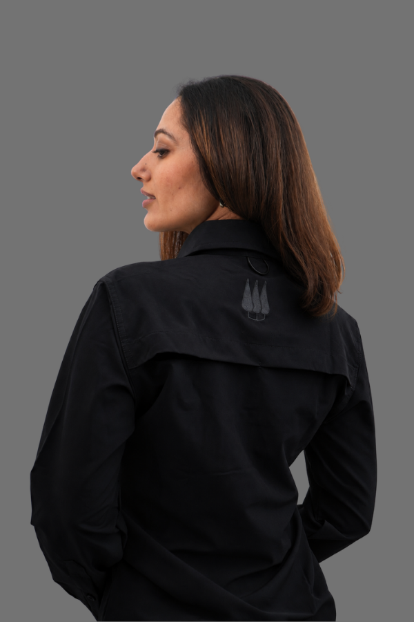 Nilgiris Full Sleeves Airvent Shirt - Black