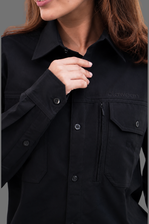 Nilgiris Full Sleeves Airvent Shirt - Black