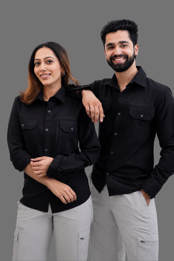 Nilgiris Full Sleeves Airvent Shirt - Black