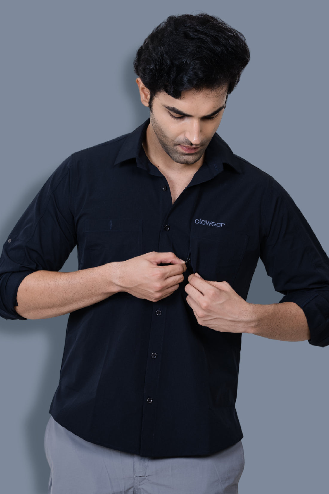 Andaman Airvent Full Sleeve Shirt - Navy Blue