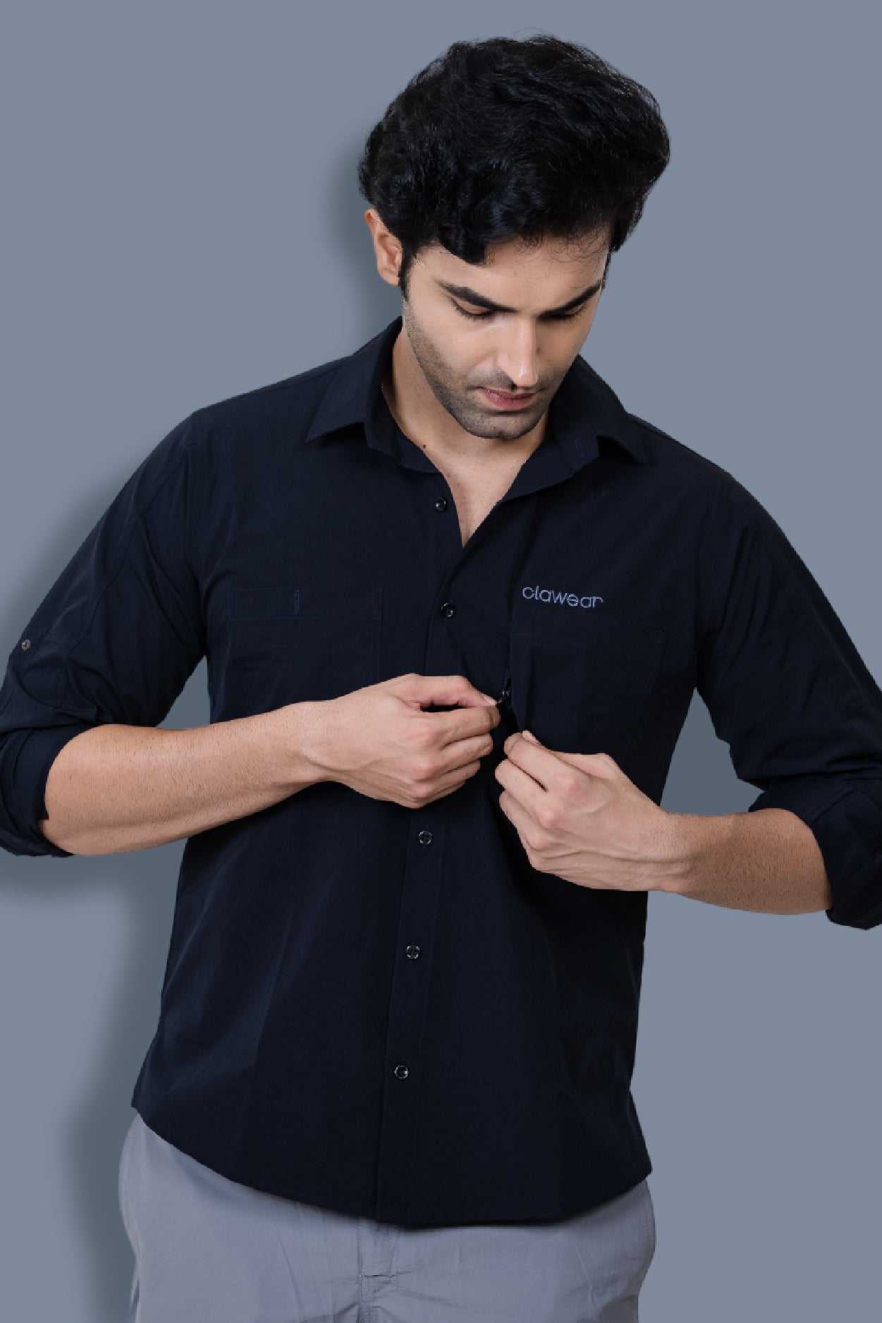 Andaman Airvent Full Sleeve Shirt - Navy Blue