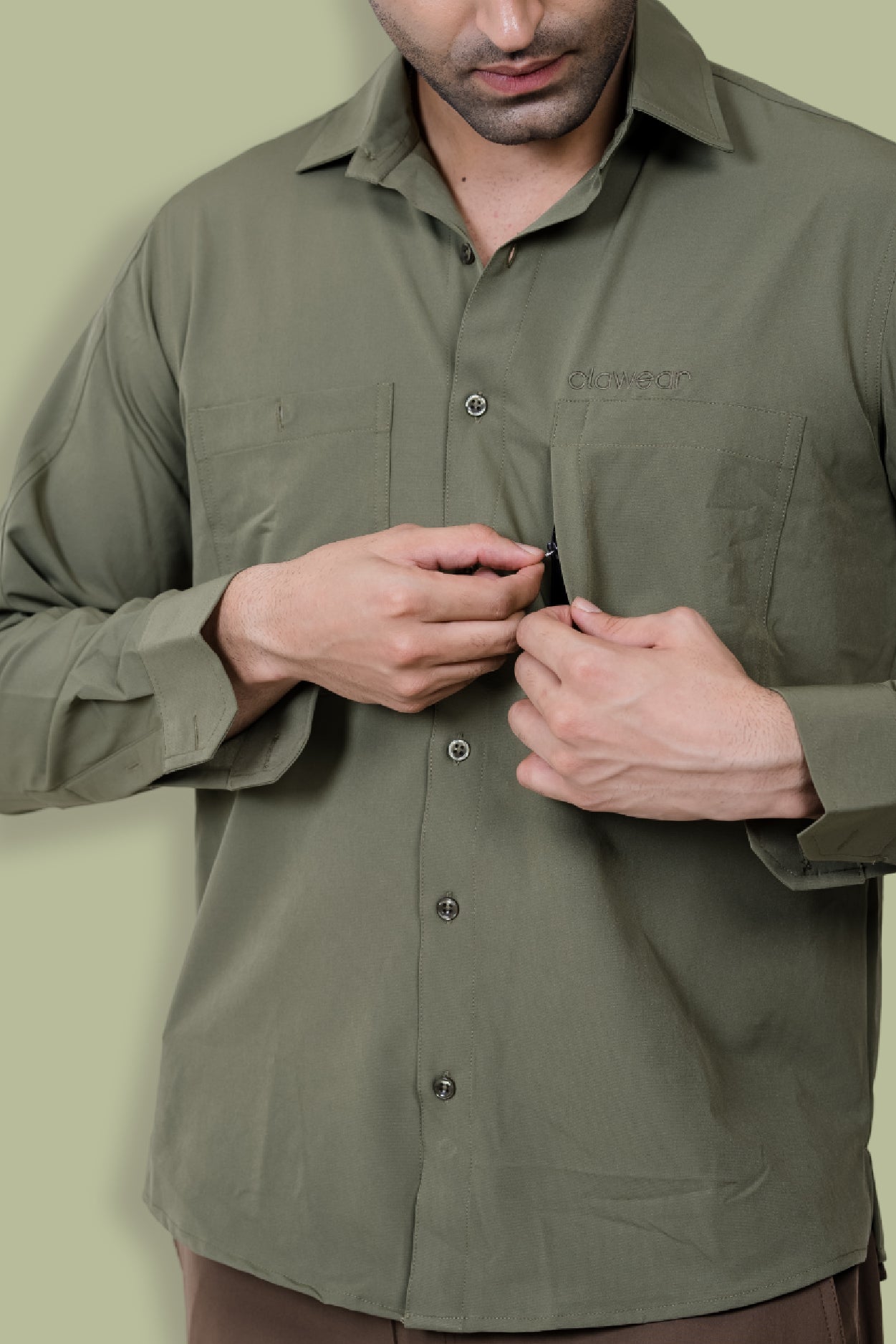 Andaman Airvent Full Sleeve Shirt - Olive Green