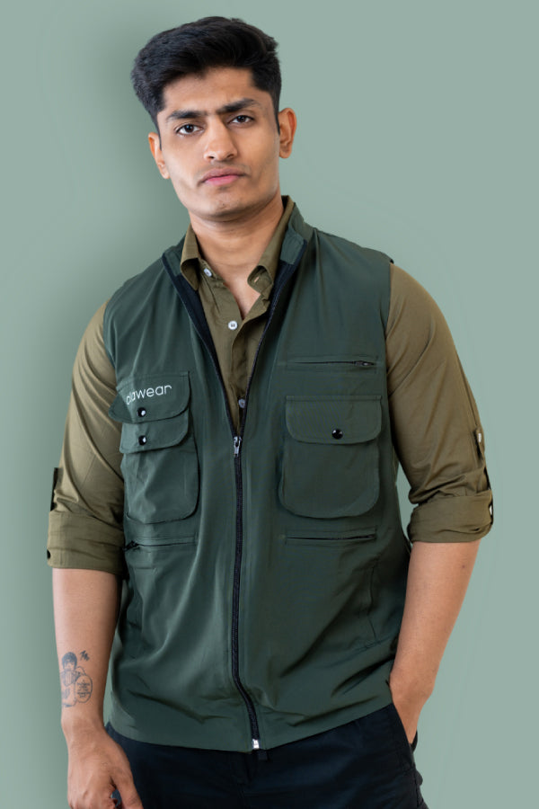 Corbett Men's Utility Vest - Dark Green