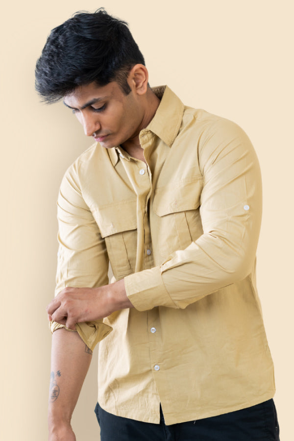 Gir Unisex Full Sleeve Shirt - Beige