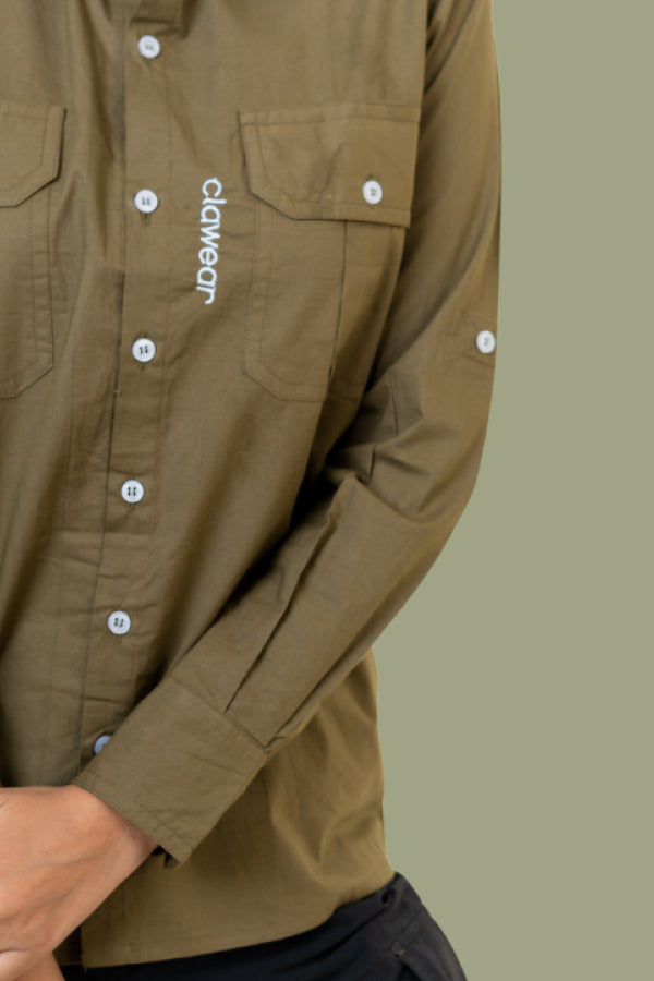 Gir Unisex Full Sleeve Shirt - Olive Green