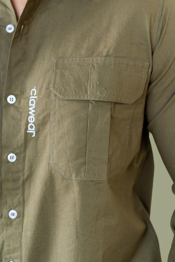 Gir Unisex Full Sleeve Shirt - Olive Green