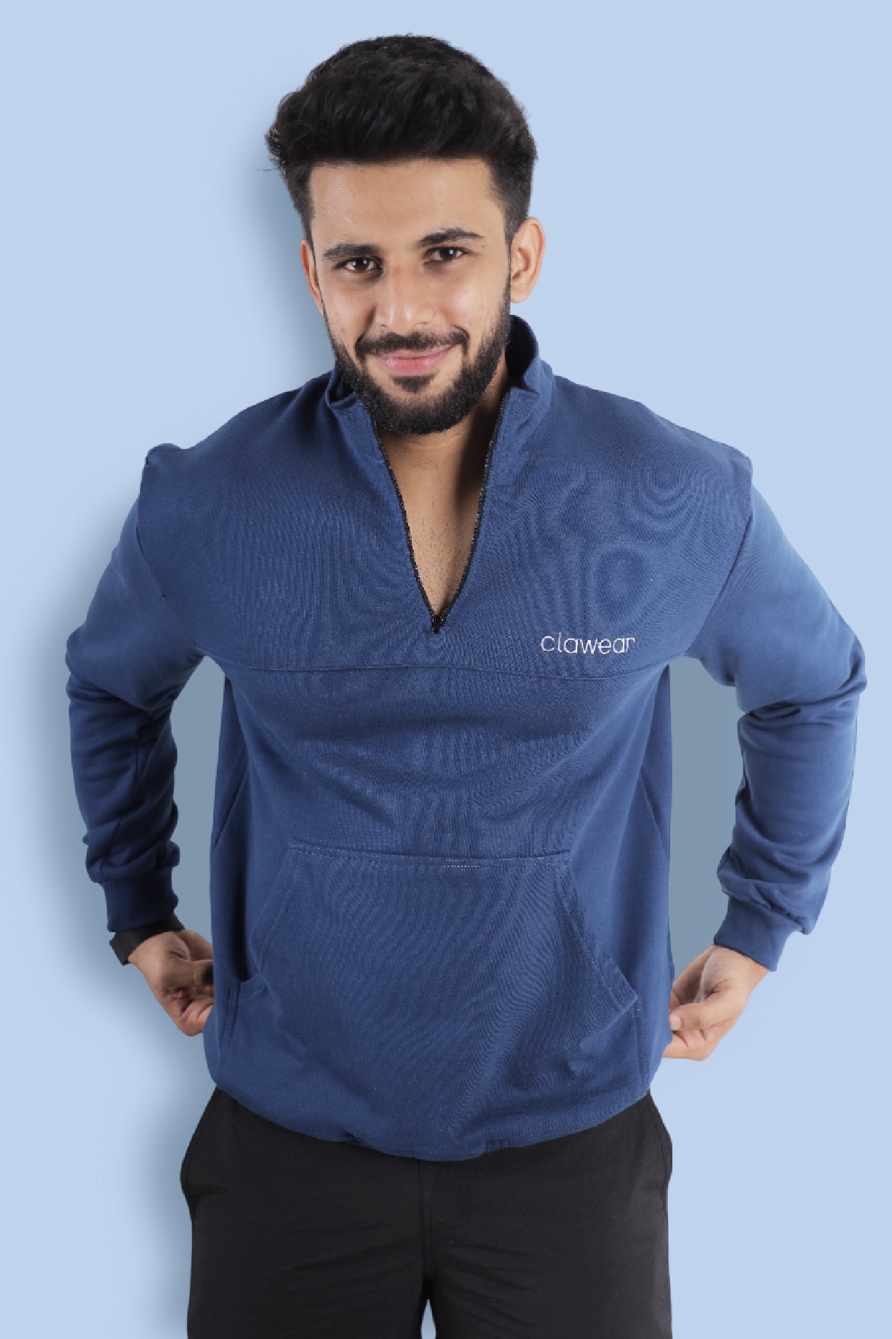 Himalayan Half Zipper Pullover - Blue