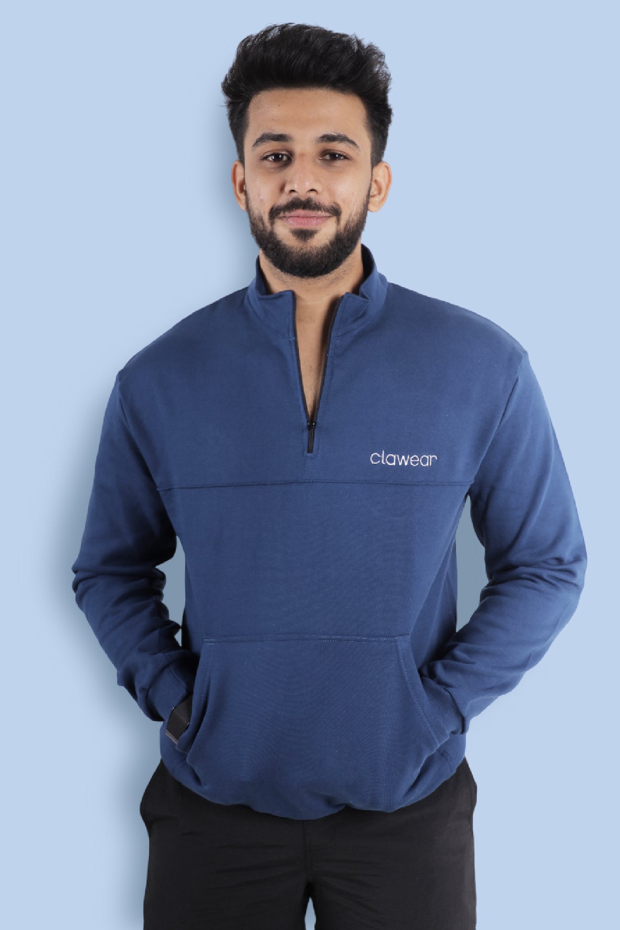Himalayan Half Zipper Pullover - Blue