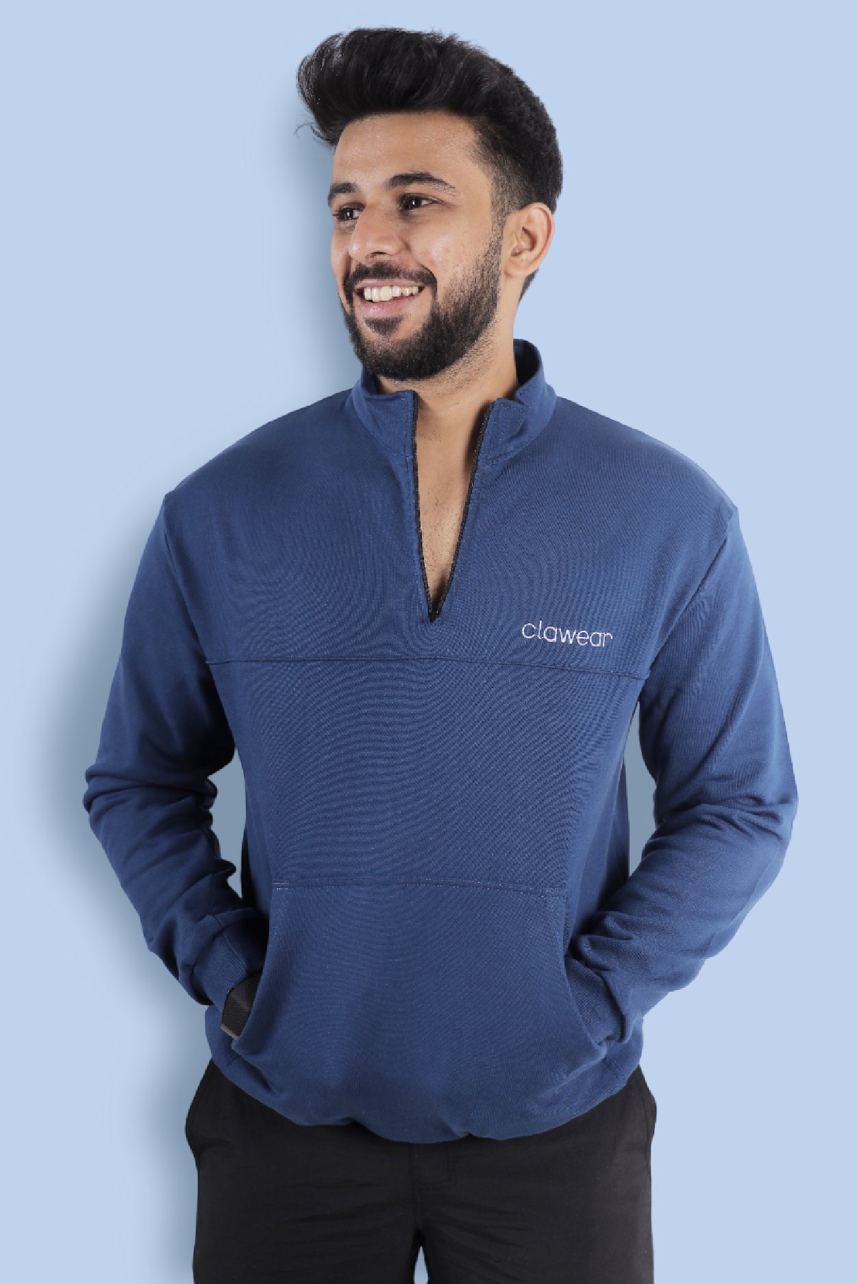 Himalayan Half Zipper Pullover - Blue