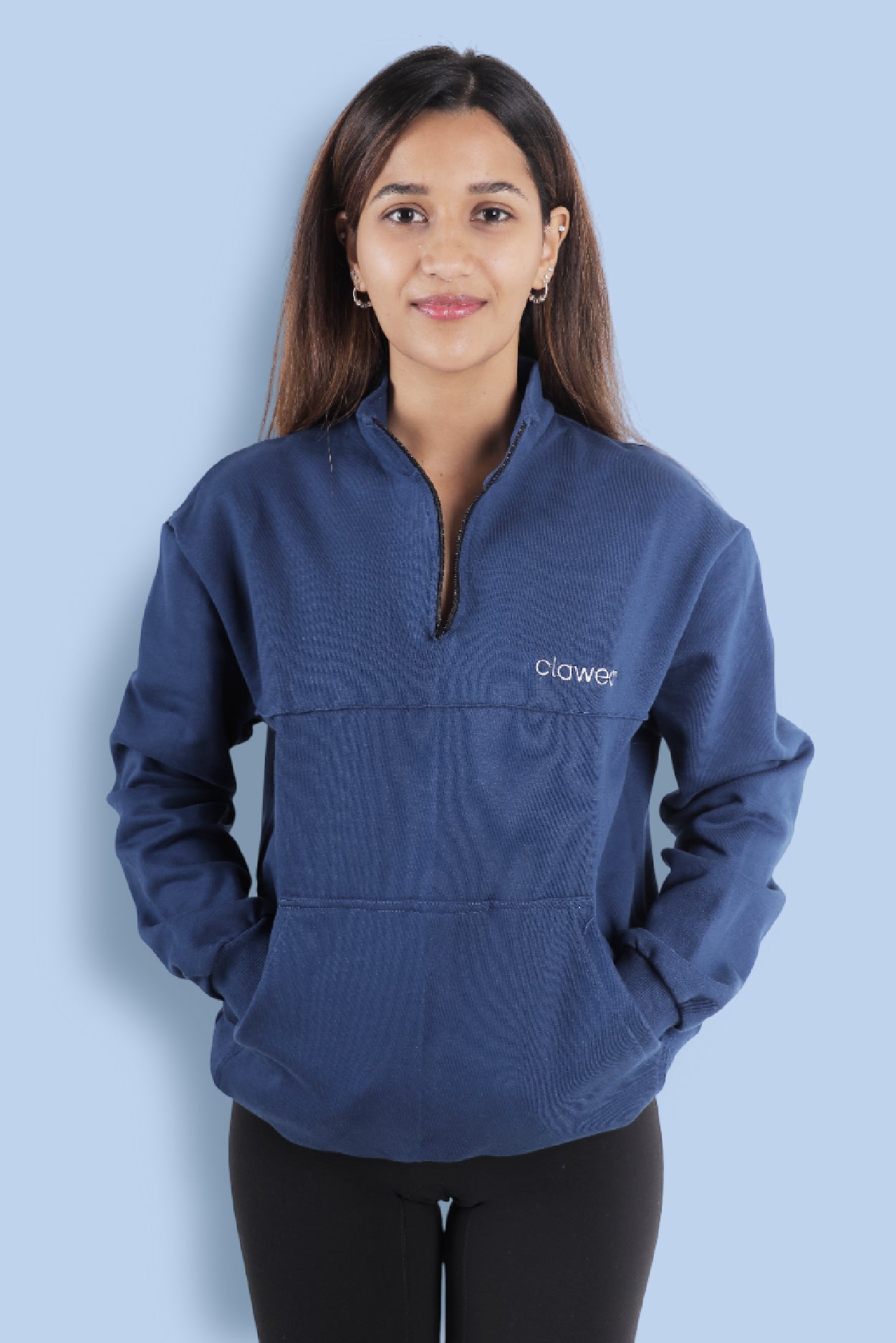 Himalayan Half Zipper Pullover - Blue