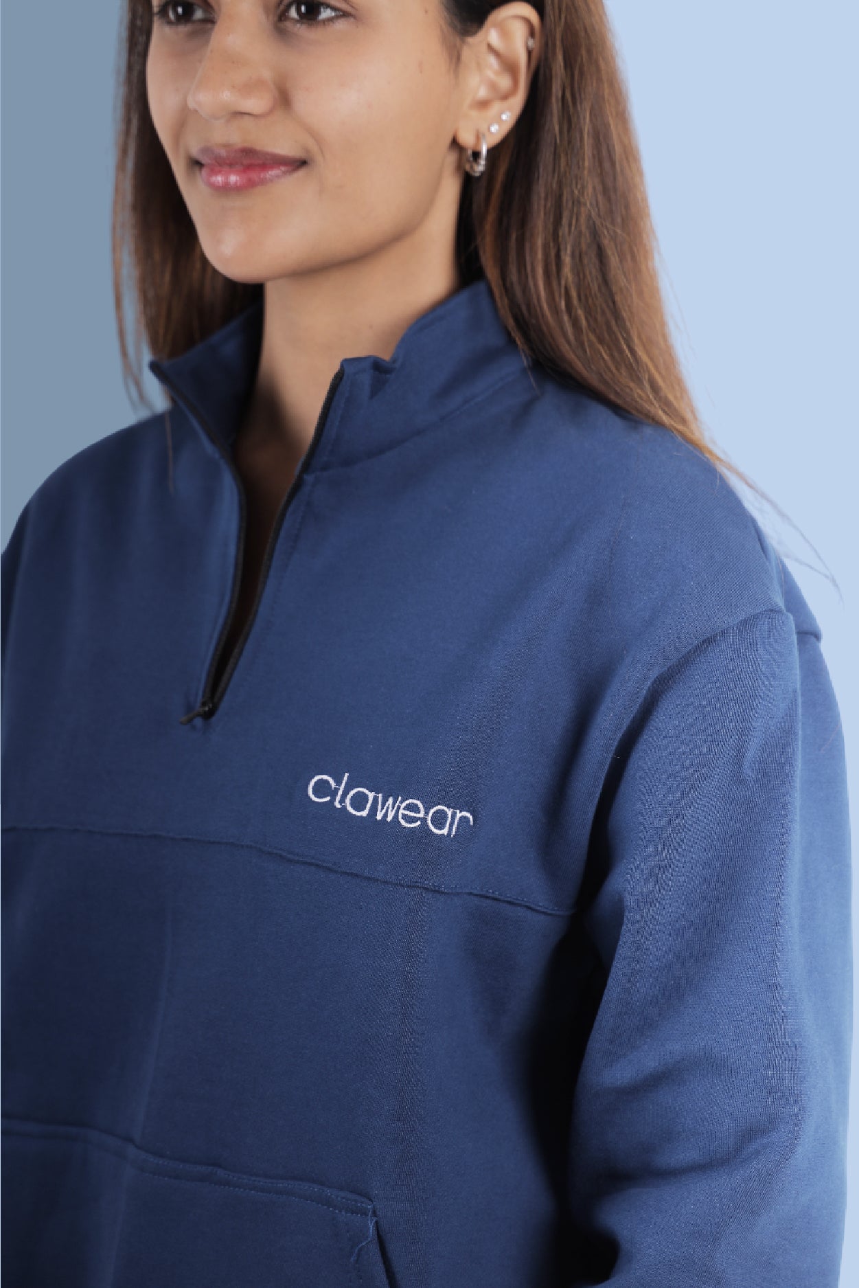 Himalayan Half Zipper Pullover - Blue
