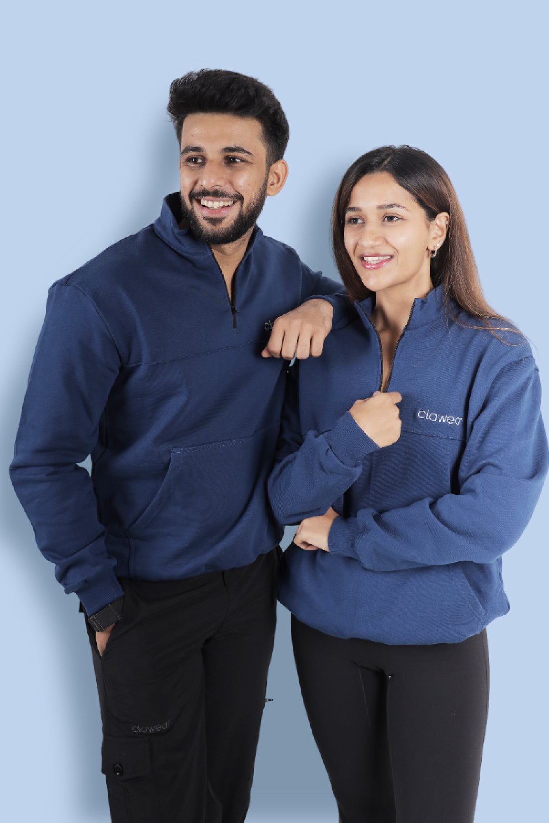 Himalayan Half Zipper Pullover - Blue