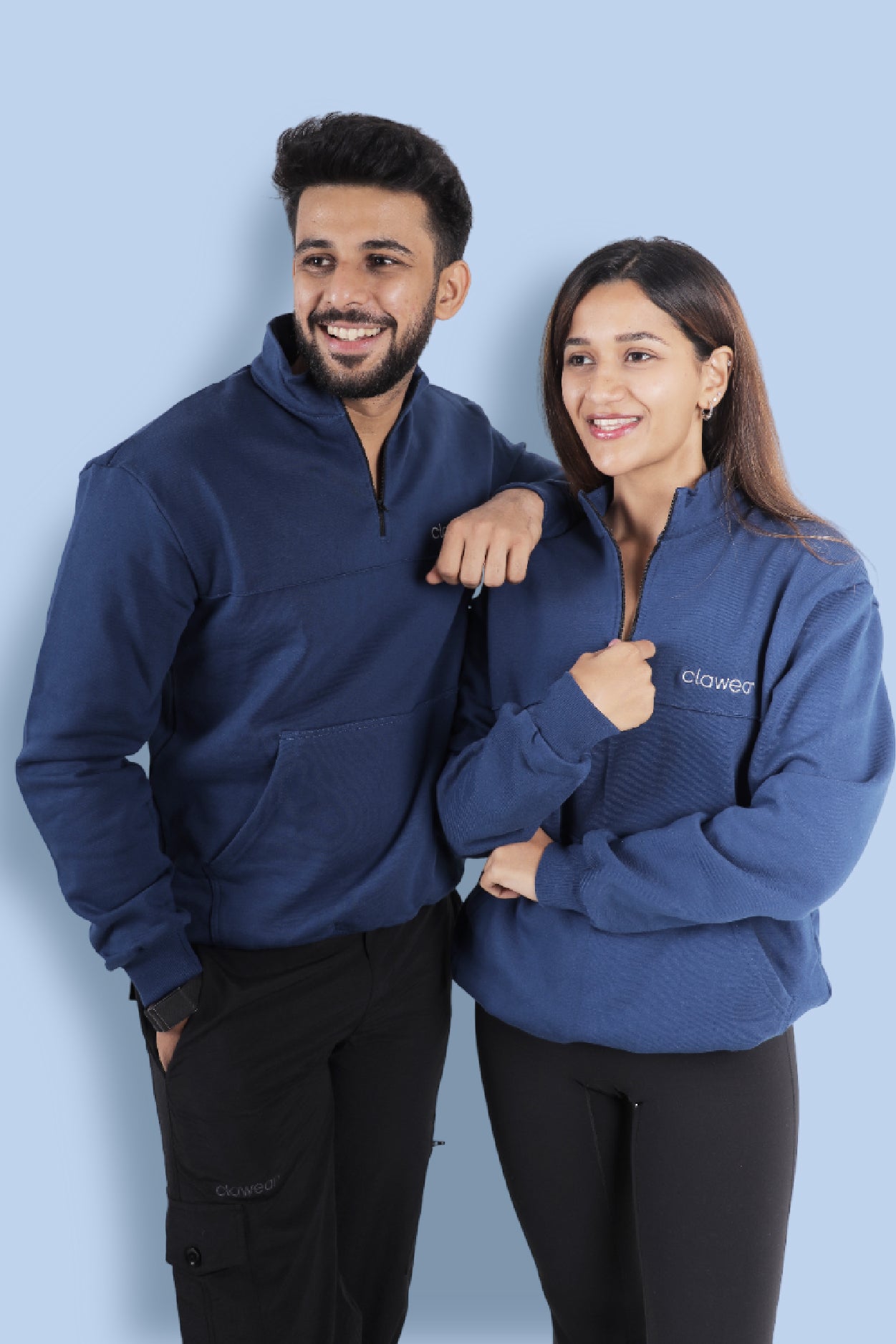 Himalayan Half Zipper Pullover - Blue