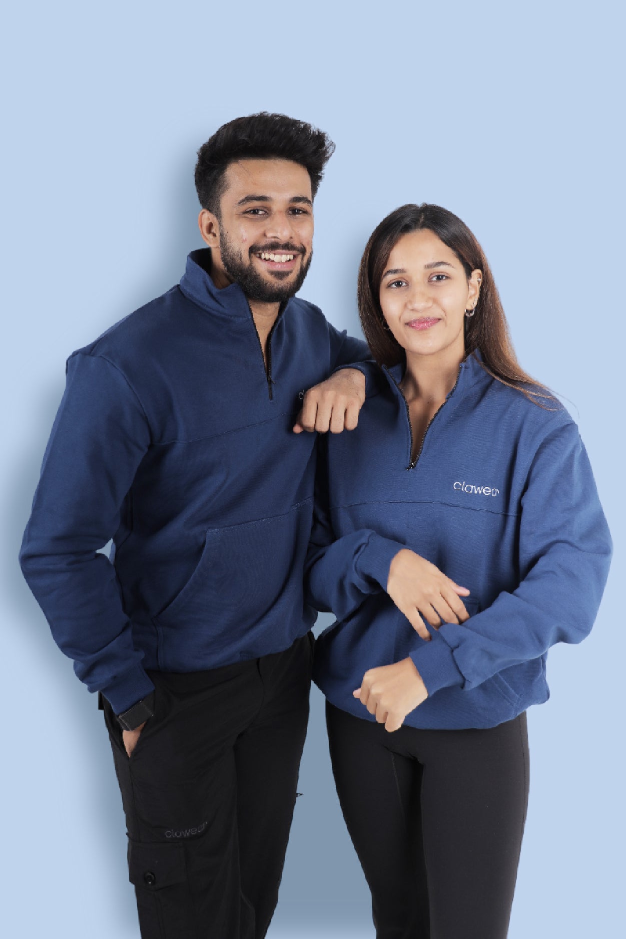 Himalayan Half Zipper Pullover - Blue