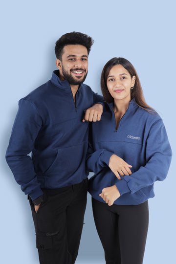 Himalayan Half Zipper Pullover - Blue