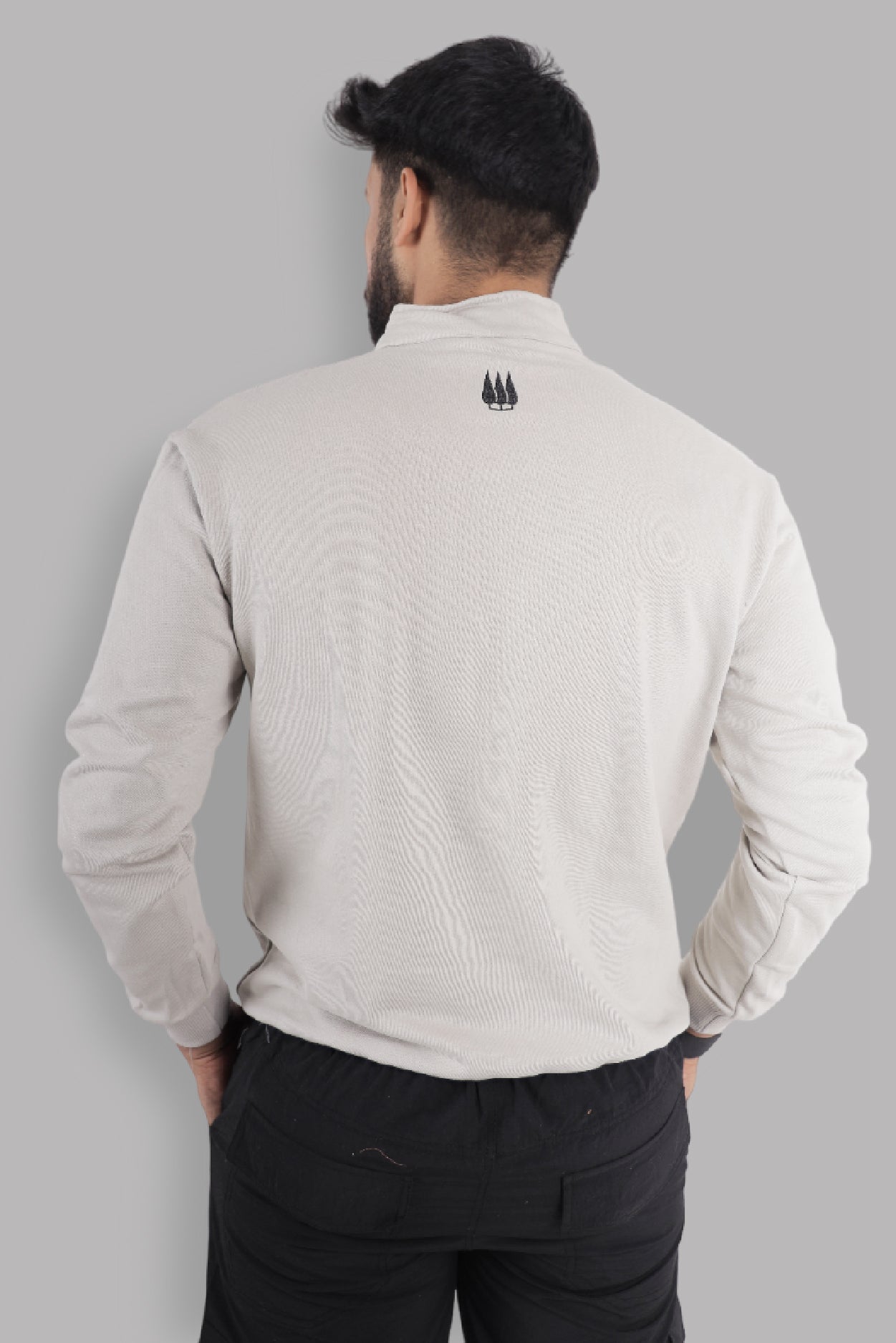 Himalayan Half Zipper Pullover - Light Grey