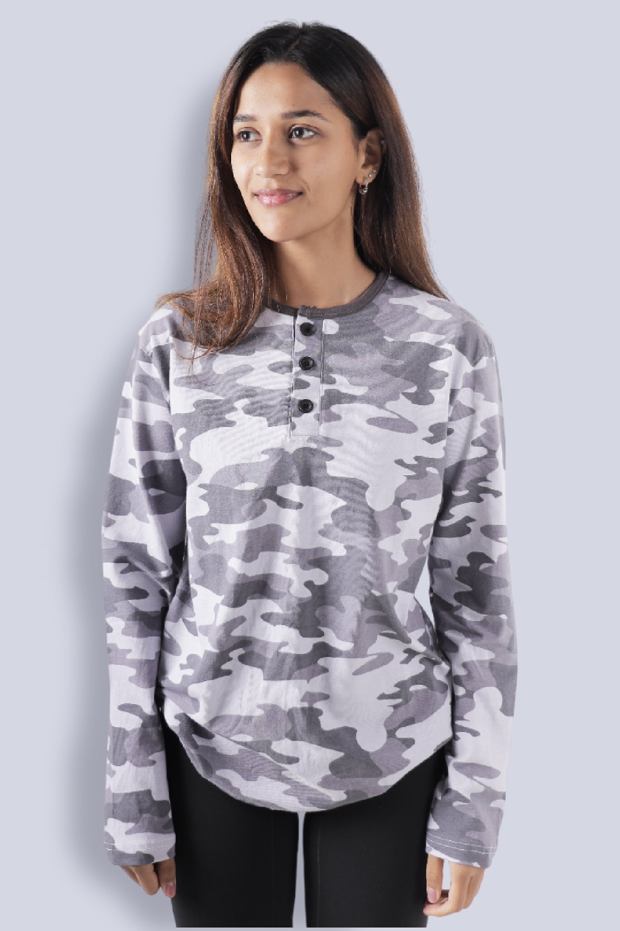 Jhalana Full Sleeves Round Neck Tshirt - Black Camo