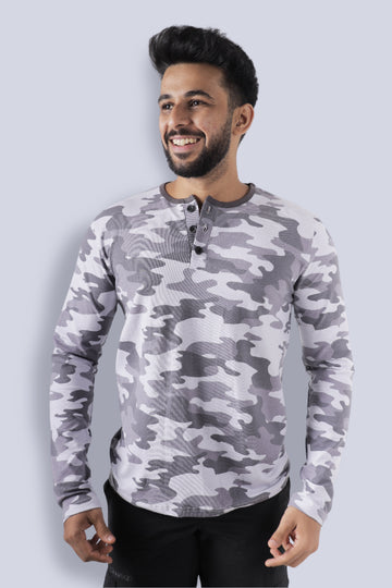 Jhalana Full Sleeves Round Neck Tshirt - Black Camo