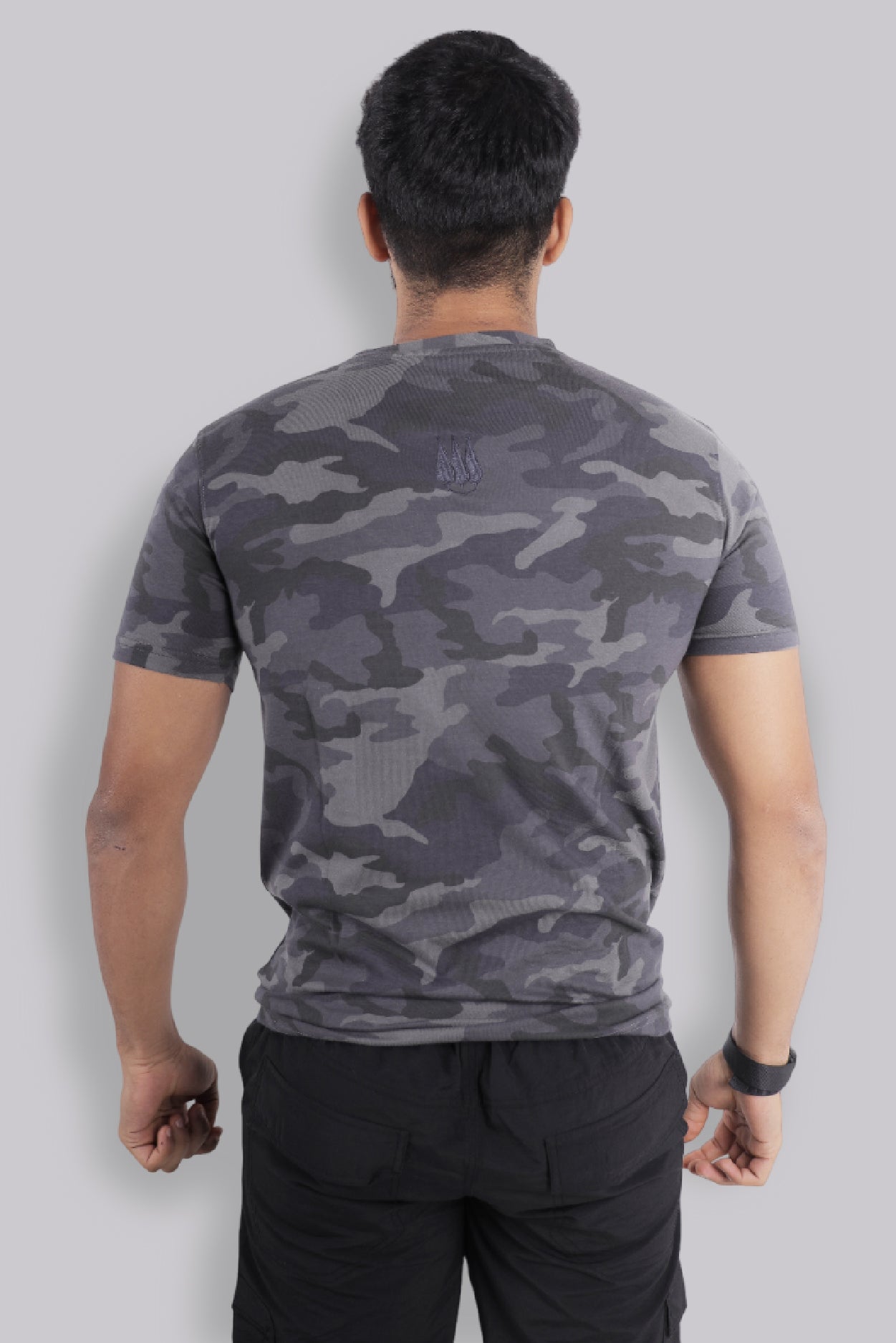 Jhalana Half Sleeves Round Neck Tshirt - Grey Camo