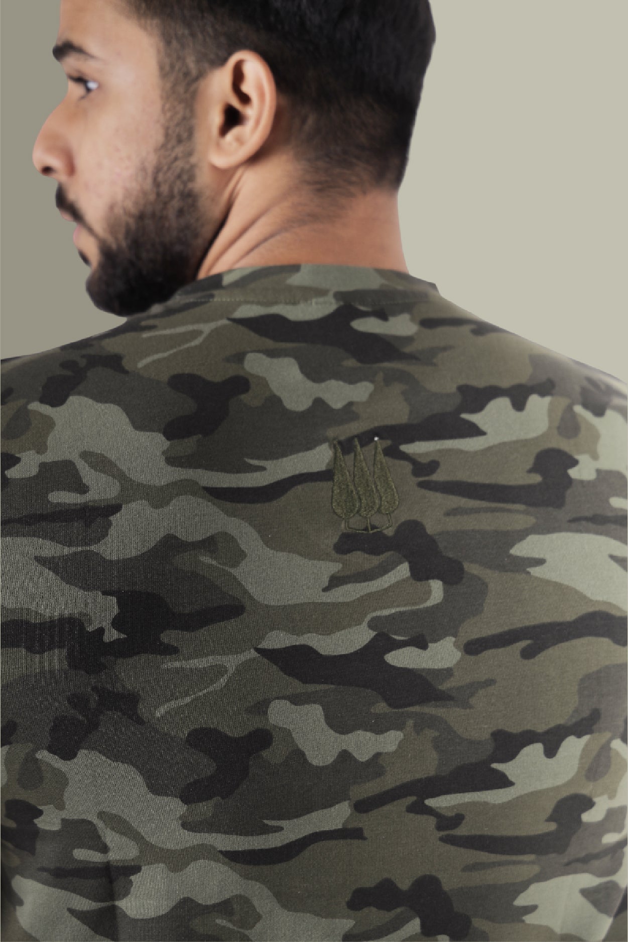 Jhalana Half Sleeves Round Neck Tshirt - Green Camo