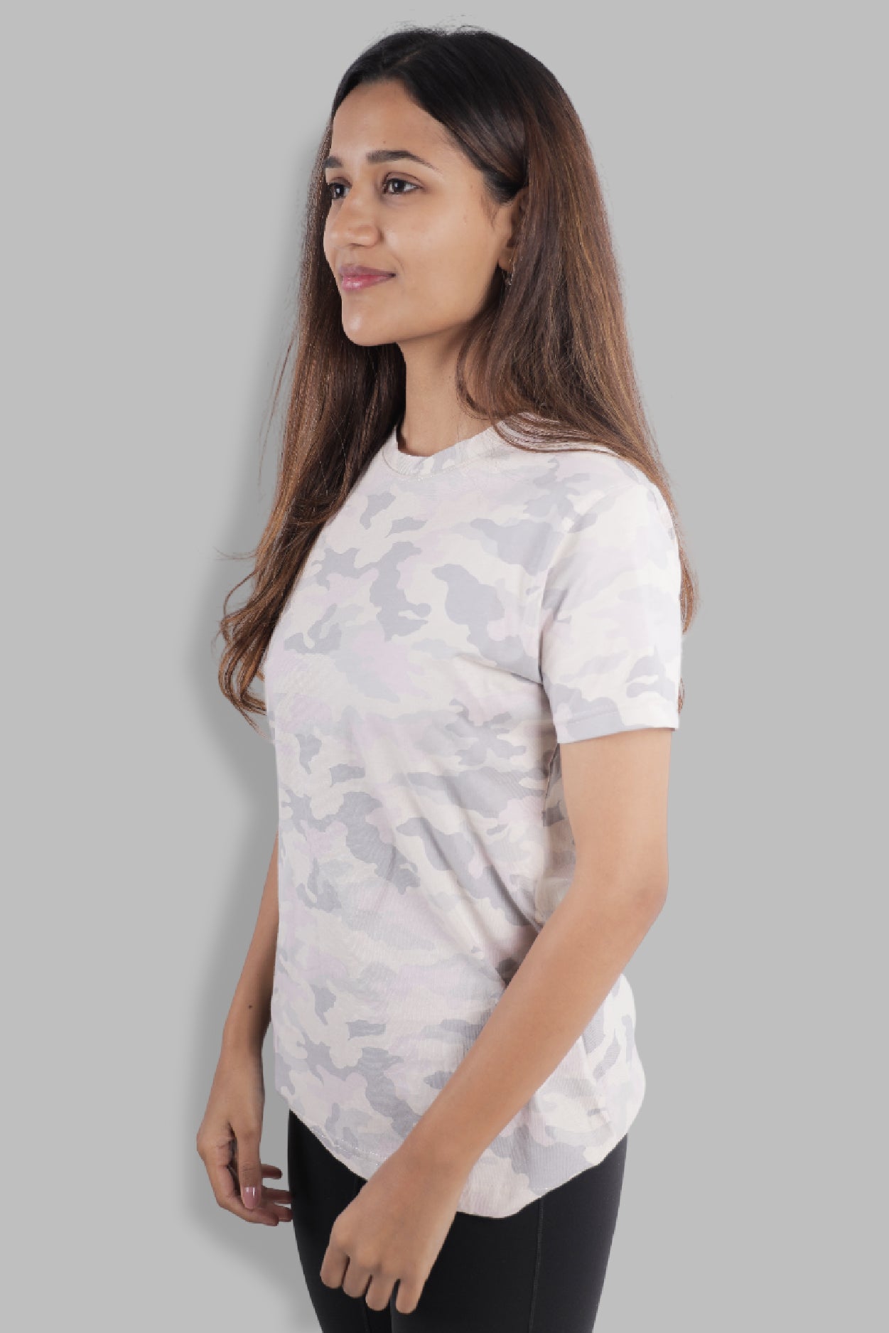 Jhalana Half Sleeves Round Neck Tshirt - Light Camo