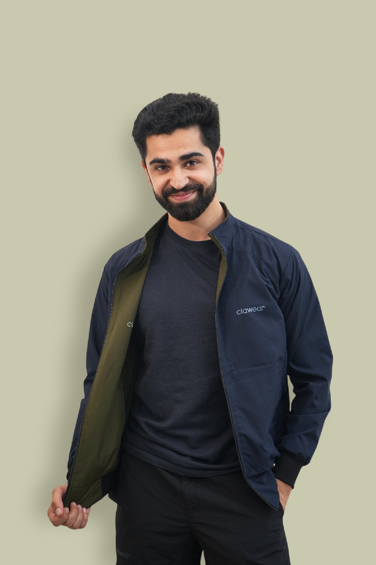 Kanha Reversible Unisex Jacket - Green/Blue