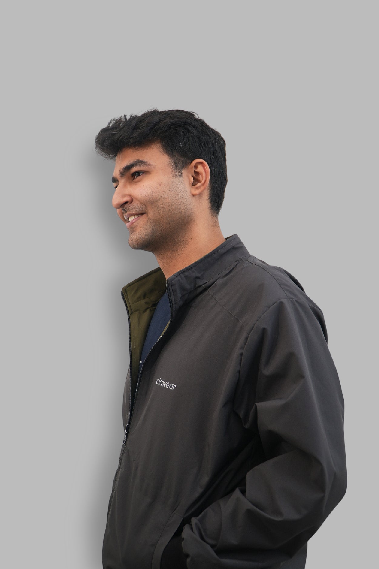 Kanha Reversible Unisex Jacket - Green/Light Grey