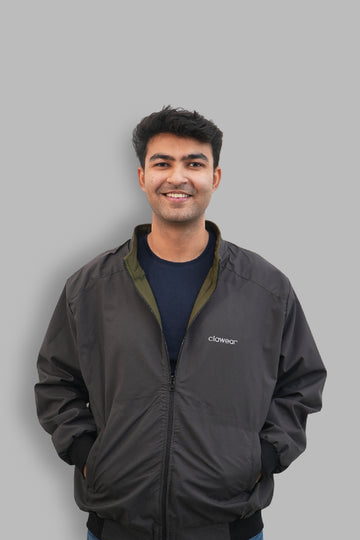 Kanha Reversible Unisex Jacket - Green/Light Grey