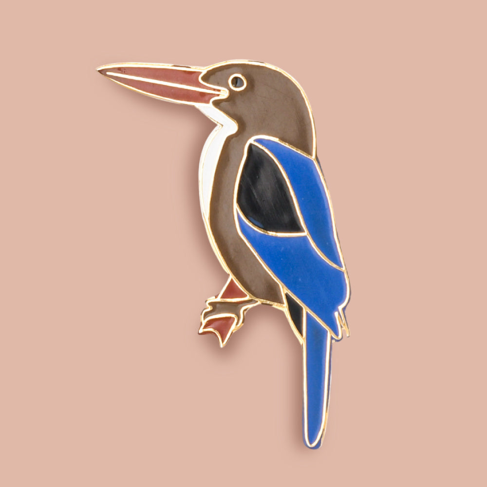 Wild Lapel Pin - White Breasted Kingfisher