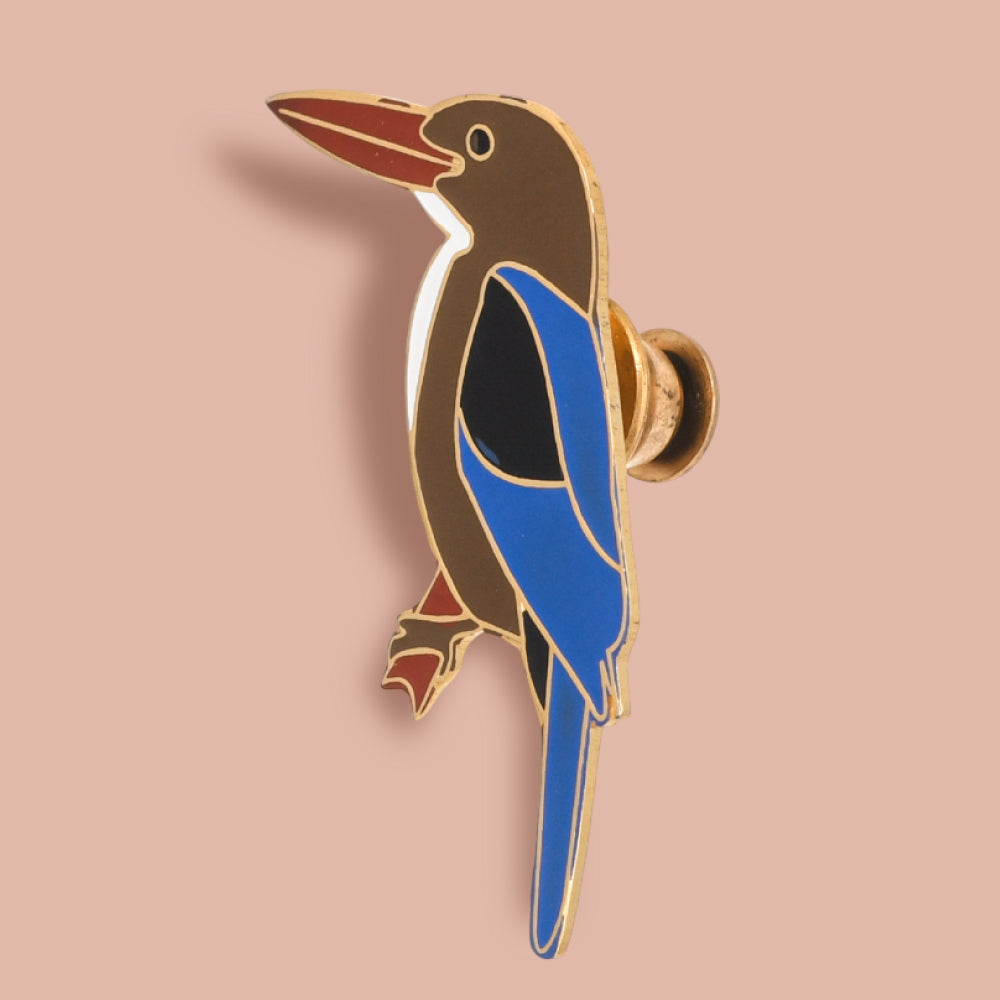 Wild Lapel Pin - White Breasted Kingfisher