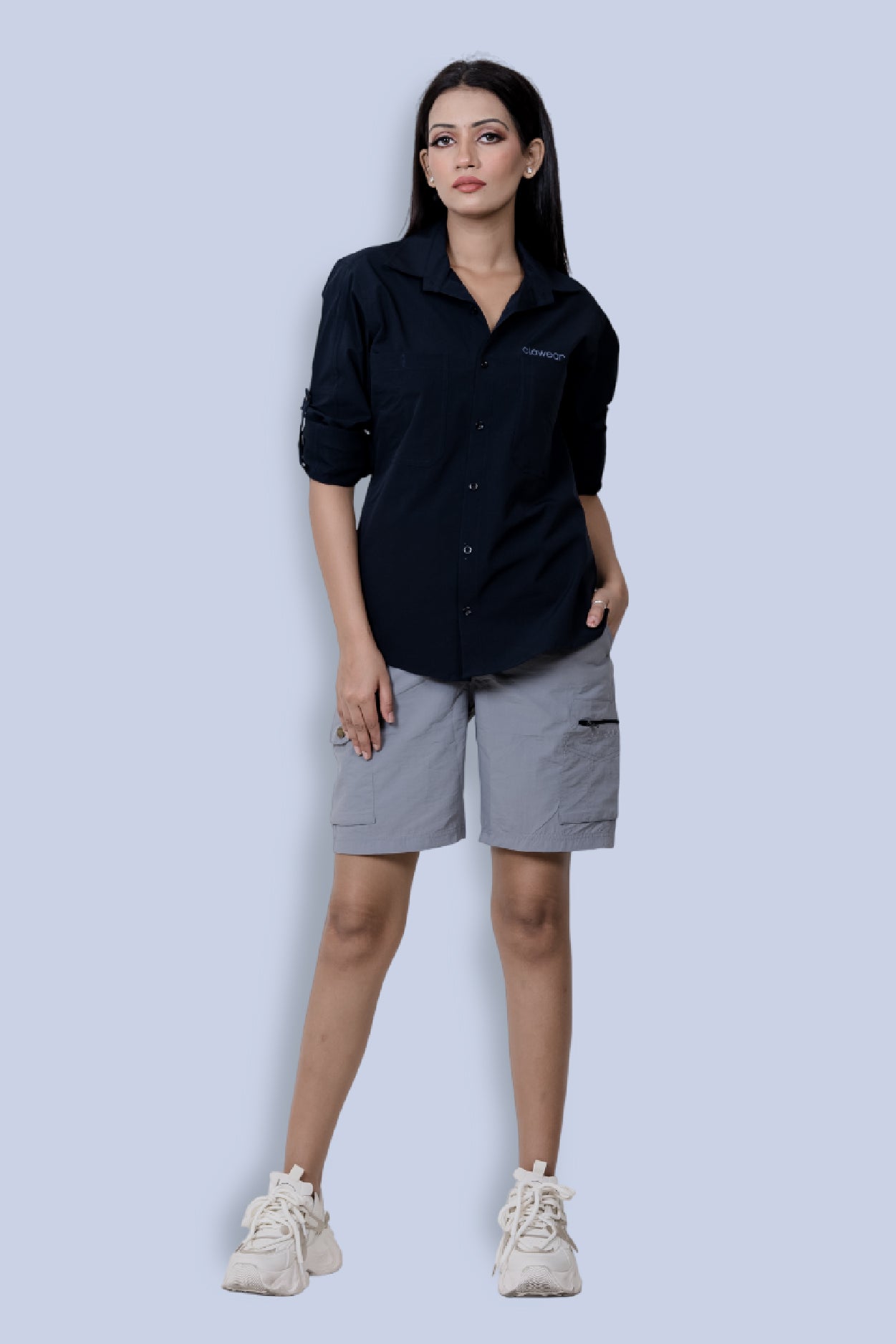Mara Cargo Shorts - Light Gray
