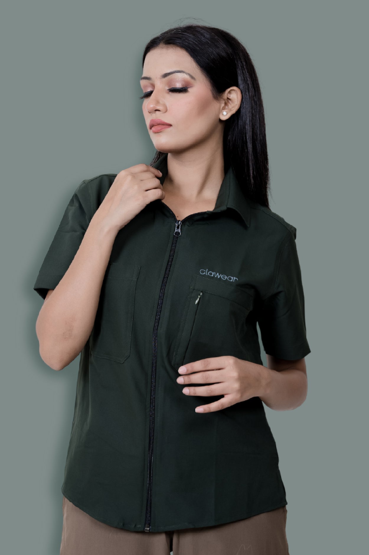 Nicobar Airvent Half Sleeve Shirt - Bottle Green